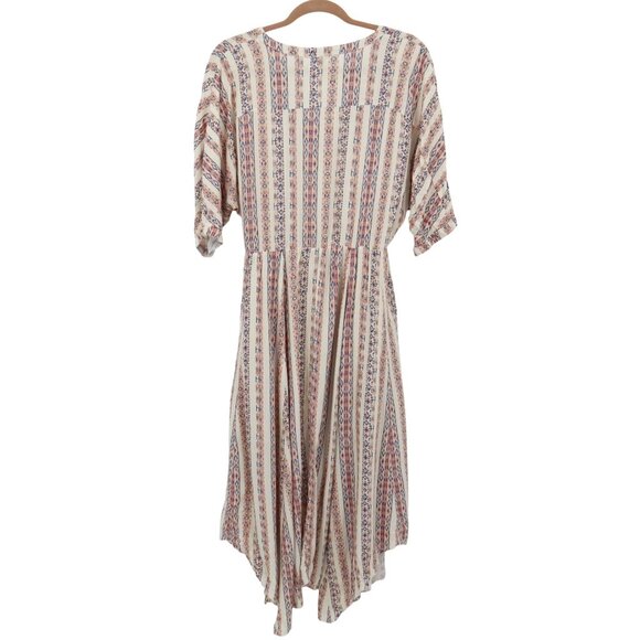 En Crème Maxi Dress Womens L Beige Boho Artsy Ethnic Gypsy Resort Beach Relaxed - Picture 4 of 16